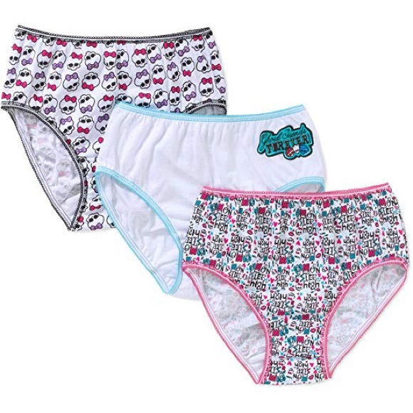 Monster High 3 Pack Assorted Underwear Panties Set Size 8 - Picture 1 of 1